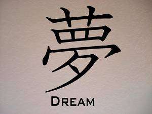 Kanji Japanese Symbol Dream Wall Decal Sticker  