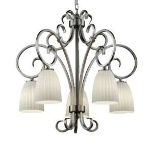   30 Brushed Nickel with Cylinder Shades Chandelier