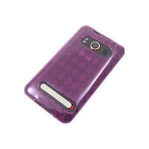  HTC Evo 4G TPU Flexi Skin Case   Hot Pink Check Cell 