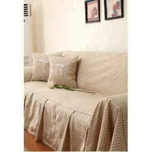   Grid Cotton&Linen Sofa Cover SC 32,three seats sofa