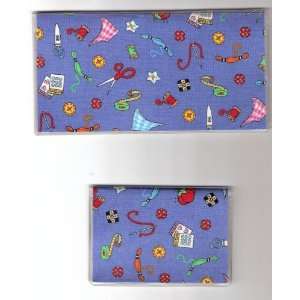    Checkbook Cover Debit Set Sewing Notions Blue 