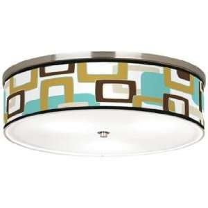  Countess Retro Rectangles Nickel 20 1/4 Wide Ceiling 