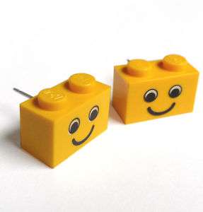 LEGO Smiley Stud Earrings Boy Girl Gift Retro Fun Cool  