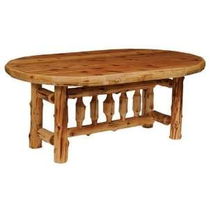  Traditional Cedar Log Oval Dining Table