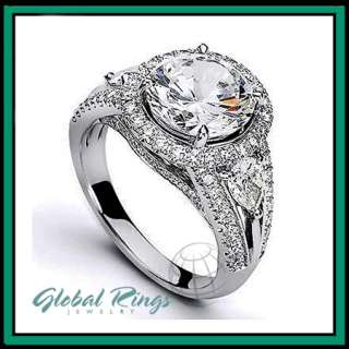 70 ct Round Diamond Designer Engagement Ring 14K H I  