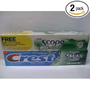 Crest Toothpaste W/free Sample Size Scope Outlast Mouthwash & Glide 