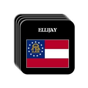 US State Flag   ELLIJAY, Georgia (GA) Set of 4 Mini Mousepad Coasters