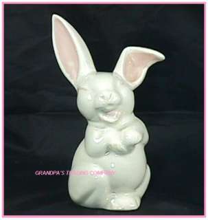 40s Pottery Rabbit Bunny Cotton Ball Dispenser Easter  