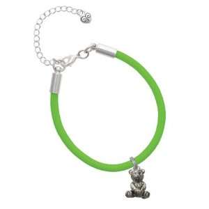  Teddy Bear Charm on a Hot Green Malibu Charm Bracelet 