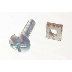 ROOFING BOLT CROSS HEAD 6MM M6 X 30MM LENGTH BZP WITH SQUARE NUTS 