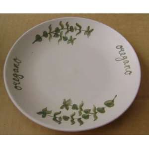  7 inch Saucer Plate Dish   The word Oregano is paint on 