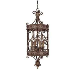   9024CU Squire Collection 4 Light Foyer Fixture, Crusted Umber Finish