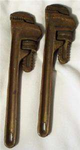 VINTAGE BRASS ADJUSTABLE WRENCHES HARDWARE TOOLS PLUMBING  