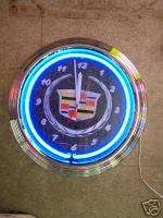 Cadillac Crest Auto Car Neon Sign Art Clock GM  