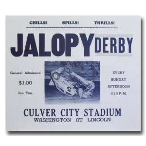 1950 Culver City Stadium Jalopy Poster Print 