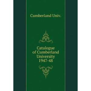   Catalogue of Cumberland University. 1947 48 Cumberland Univ. Books