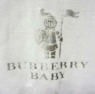 BURBERRY INFANT TED TEE WITH NEW PRINTED LOG0 ~ WHITE ~ SIZE 9 