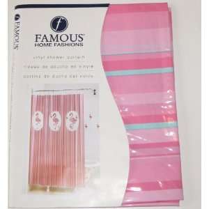  Famous Home Fashions Pink Flamingo Shower Curtain