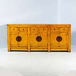 Antique Orig. Painted Yellow Chinese Sideboard C1830  
