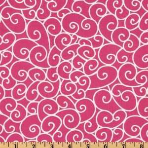   Holiday Swirly Gig Pink Fabric By The Yard Arts, Crafts & Sewing