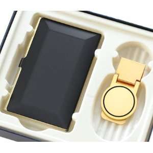  Personalized Gold Money Clip & Black Business Card Holder 