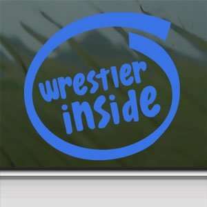 Wrestler Inside Blue Decal Car Truck Bumper Window Blue 