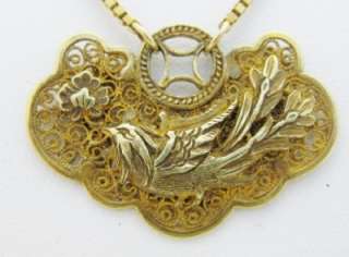 BEAUTIFUL CHINESE VINTAGE 14K YELLOW GOLD NECKLACE W/ YEAR OF THE 