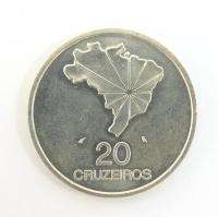 SILVER COIN BRASIL 20 CRUZEIROS 1972 VG  