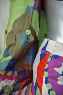 CHANEL Floral SILK Ruffle Trim Jacket+Skirt Suit 36/38  
