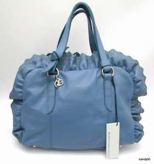   Roberta Gandolfi Italy Medium Size Leather Satchel Bag Handbag ~Blue