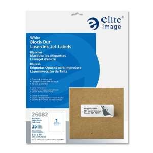  Elite Image Block out Full Sheet Laser/Inkjet Label,8.5 