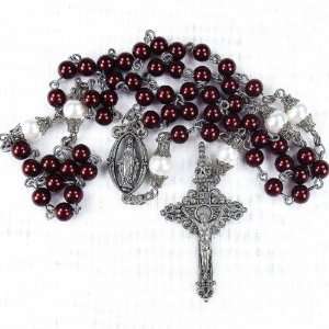  Deep Red pearl 6mm rosary Jewelry