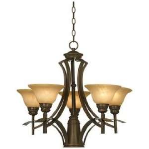    Bronze with Amber Scavo Glass 25 Wide Chandelier