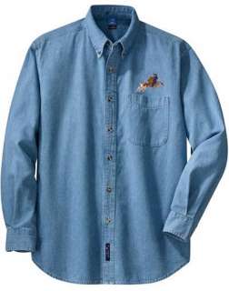 ROPING horse custom embroidered denim shirt  