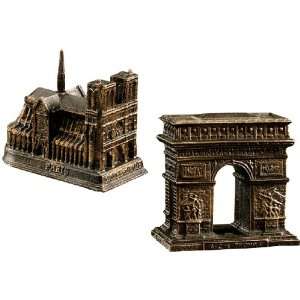   of Paris Sculptural Collection Set of Notre Dame and Arc de Triomphe