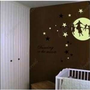  Dance on the Moon    Luminescent Wall Decals Glow at Night 