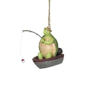  Turtle in a Fishing Boat Ornament Fisherman