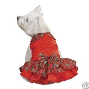   Zack & Zoey Holiday Sparkle Satin Dog Dress TEACUP