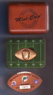 Dan Marino Bronze Football Coin,Highland Mint In Case  