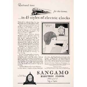 1929 Ad Sangamo Electric Mantel Clock Lingard Ellsworth 