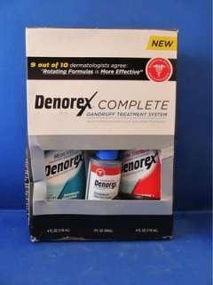 NEW DENOREX COMPLETE DANDRUFF TREATMENT SYSTEM 3 PC   