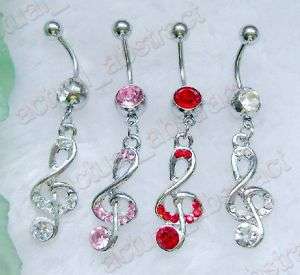 wholesale music dangling pierced navel jewelry free16G  