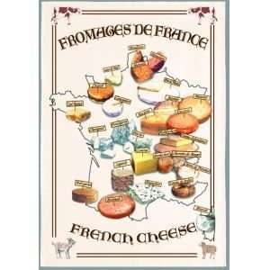  SCIP 1065 France Cheese Map Tea Towel