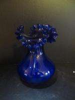 Murano Glass Vase BLUE COBALT Ann Primrose Cristalleria Darte Italy 