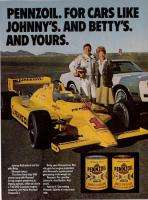 1981 VINTAGE AD Pennzoil OIL Johnny & Betty Rutherford  