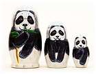 Russian Panda Nesting Doll 3pc./3.5   Low Shipping Worldwide 