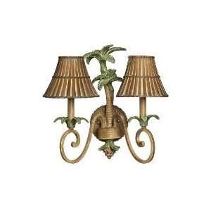   Palm Gold Two Light Wall Sconce 17   4942 / 4942 PG   Palm Gold/4942