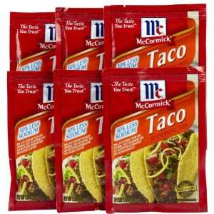 McCormick Low Sodium Taco Seasoning, 1.25 oz, 6 Pack  