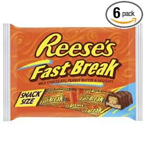 Reeses Fast Break Candy Bars, Snack Size, 11.39 Ounce Bags (Pack of 6 