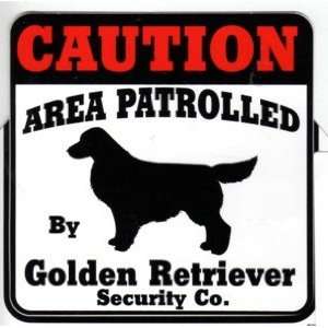  Decal Caution Area Patrolled by Golden Retreiver Security Company 